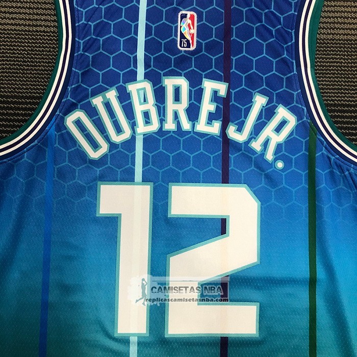 Camiseta Charlotte Hornets Kelly Oubre JR. NO 12 Ciudad 2021-22 Azul